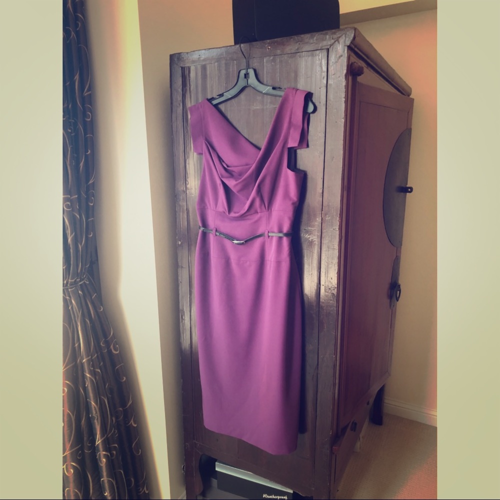 Purple “Black Halo” Jackie O Belted dress - size 8